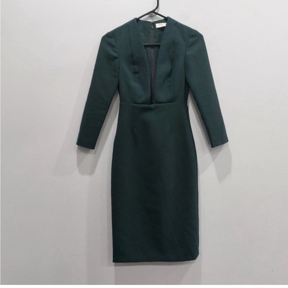 ARITZIA Babaton Masu Everest Dark Green Dress 0 - Picture 3 of 5